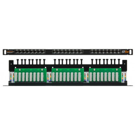 NMC-RP24UD2-HU-BK Nikomax Патч-панель неэкранированная, кат.5e, 24 порта, 19, 0,5U