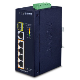IGS-614HPT Промышленный неуправляемый коммутатор Planet, 4 порта 10/100/1000 Мбит/с 802.3at РоЕ 120 Ватт, 1 порт 10/100/1000 Мбит/с, 1 порт SFP 100/1000 Мбит/с