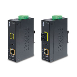 IGTP-805AT Промышленный медиаконвертер Planet 1 порт PoE 1Гб/с + 1 SFP слот 1 Гб/с