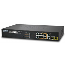 FGSD-1022HP Planet Коммутатор 8-Port 10/100Mbps + 2G TP / SFP Combo Managed 802.3at PoE Switch