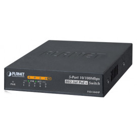 FSD-504HP Planet Коммутатор 4-Port 10/100Mbps 802.3af/at PoE + 1-Port 10/100Mbps Desktop Switch (60 Watts)