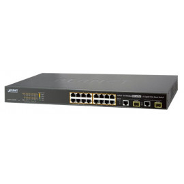 FGSW-1816HPS Planet Управляемый L3 коммутатор 16-Port 10/100TX 802.3at PoE +  2-Port Gigabit TP/SFP Combo (220W)