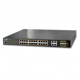 GS-4210-24PL4C Planet Управляемый L2/L4 коммутатор 24-Port 10/100/1000T 802.3at POE + 4-Port Gigabit Combo TP/SFP (440W)