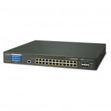 GS-5220-24PL4XV(R) Planet Коммутатор L2+ 24-Port 10/100/1000T 802.3at PoE + 4-Port 10G SFP+ Managed Switch with LCD touch screen