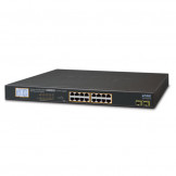 GSW-1820VHP Planet Коммутатор 16-Port 10/100/1000T 802.3at PoE + 2-Port Gigabit SFP Ethernet Switch with LCD PoE Monitor (300W)