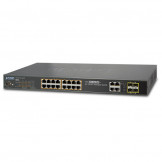 WGSW-20160HP  Planet 16-портовый управляемый коммутатор 10/100/1000Mbps 802.3at PoE + 4 Port Gigabit TP / SFP Combo