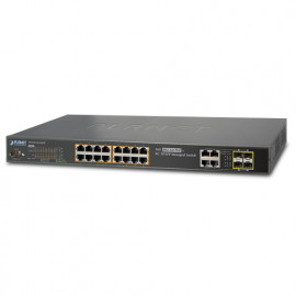 WGSW-20160HP  Planet 16-портовый управляемый коммутатор 10/100/1000Mbps 802.3at PoE + 4 Port Gigabit TP / SFP Combo