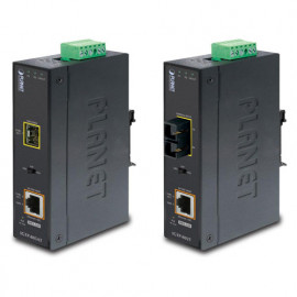 IGTP-80xT Series Planet Промышленный PoE медиаконвертер 1000Base-SX / LX to 10/100/1000Base-T 802.3at 
