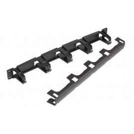 NMC-OP700C Nikomax Кабельный органайзер 19", 1U, пластиковый, 5 колец 70 мм, с крышкой
