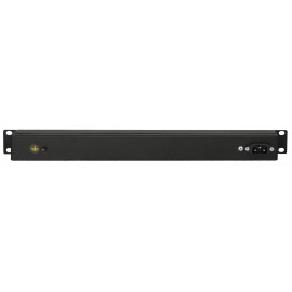 TLK-RS08MF1-BK Блок электрических розеток TLK, 19", 8 гнезд, 15 А, с фильтром и предохранителем, без шнура питания, металлический корпус