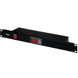 TLK-TERM-BK Панель TLK с терморегулятором и датчиком, 19", 1U, Г90мм, без шнура питания, черная