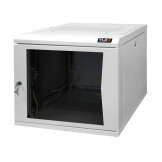 TWC-065350-G-BK TLK Настенный двухсекционный шкаф 19", 6U, стеклянная дверь, Ш530хВ333хГ500мм, черный