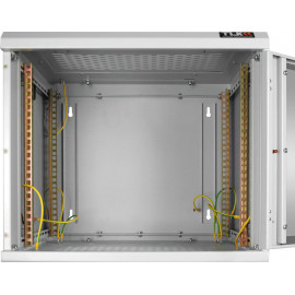 TWC-065350-G-GY TLK Настенный двухсекционный шкаф 19", 6U, стеклянная дверь, Ш530хВ333хГ500мм, серый