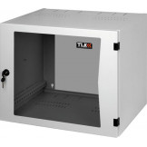 TWP-065442-G-BK TLK Настенный двухсекционный шкаф 19", 6U, стеклянная дверь, Ш540хВ306хГ420мм, чёрный
