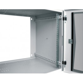 TWP-065442-G-BK TLK Настенный двухсекционный шкаф 19", 6U, стеклянная дверь, Ш540хВ306хГ420мм, чёрный
