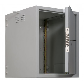 TWS-156065-M-GY TLK Настенный антивандальный шкаф 19", 15U, Ш600хВ767хГ650мм, серый