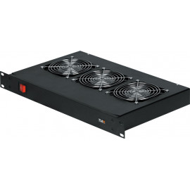 TLK-VP3-BK Вентиляторная полка TLK, 19", 1U, 3 вентилятора, Г260мм, без шнура питания, черная