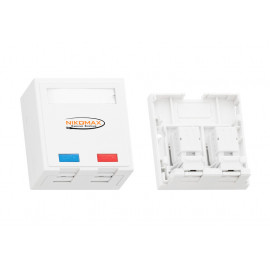 NMC-WO2UD2-FT-ST-WT Nikomax Неэкранированные настенные розетки на модулях серии FT (для быстрой заделки), 2 портf RJ45, кат. 5е